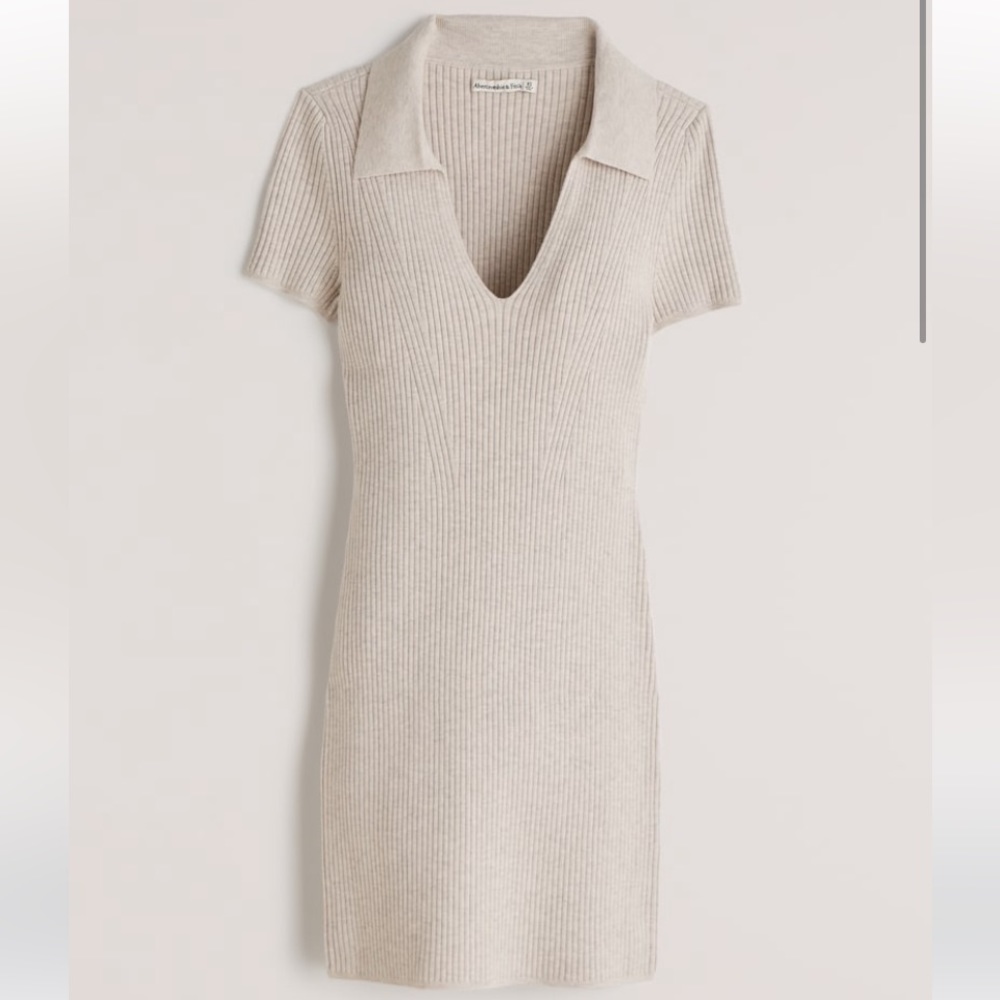Abercrombie polo ribbed sweater dress